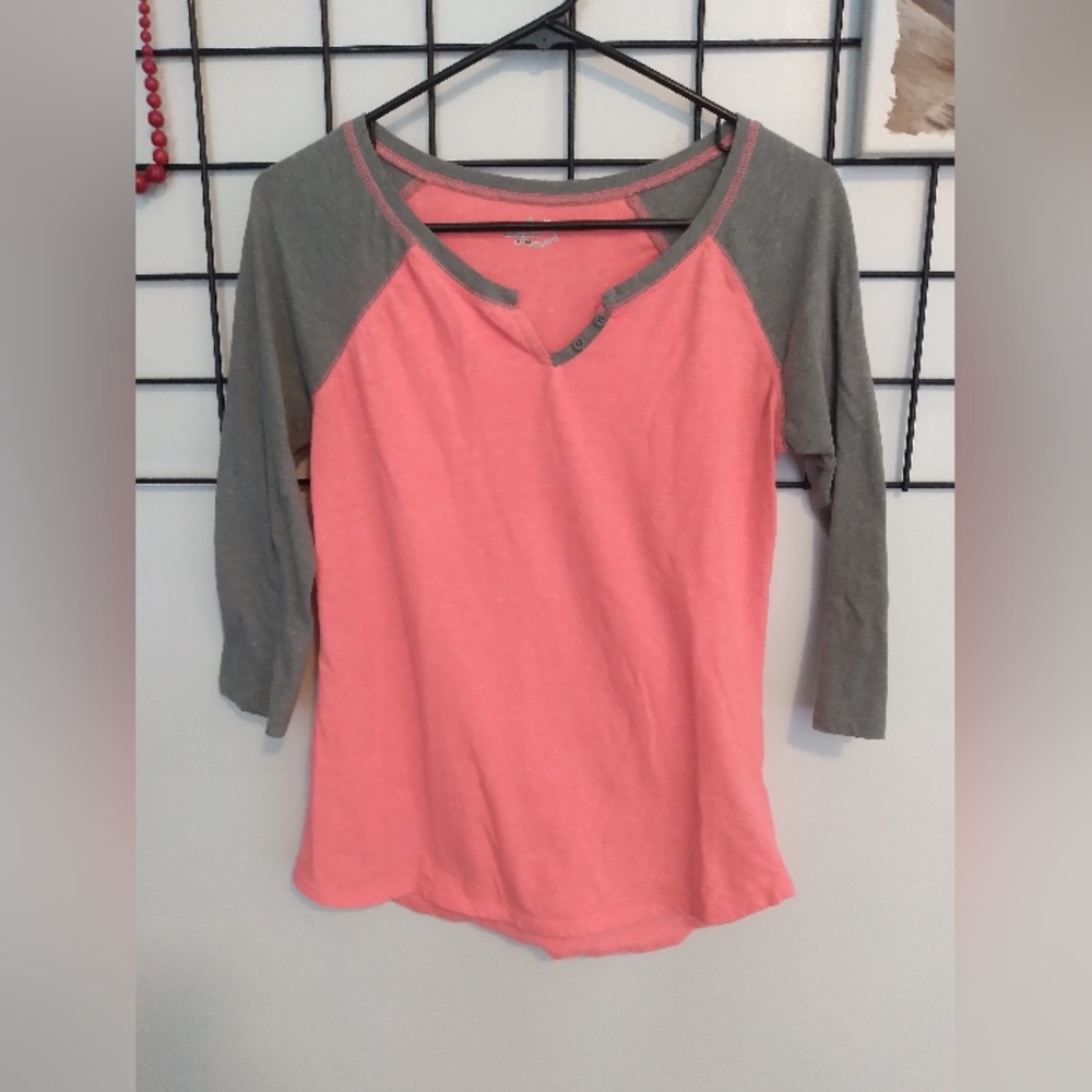 Peach/Gray Baseball Tee
